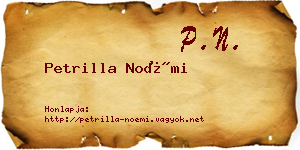 Petrilla Noémi névjegykártya